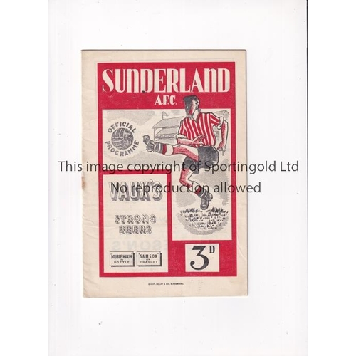 46 - ARSENAL     Programme for the away League match v Sunderland 31/3/1951, slightly rusty staple.    Ge... 