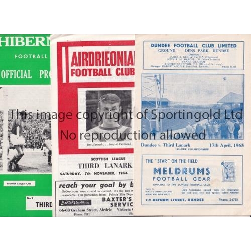 481 - THIRD LANARK      Eleven away programmes in season 1964/5 v Dundee, Celtic, Airdrie, Dunfermline Lea... 