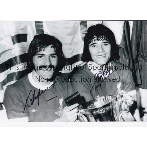 505 - LIVERPOOL 1974     Autographed 12 x 8 photo of goal scorers Steve Heighway and Kevin Keegan posing w... 