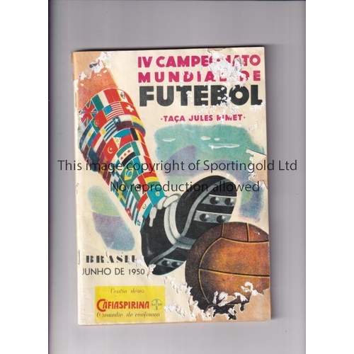 664 - 1950 WORLD CUP BRAZIL    Official Tournament programme with wear and small paper loss from the front... 