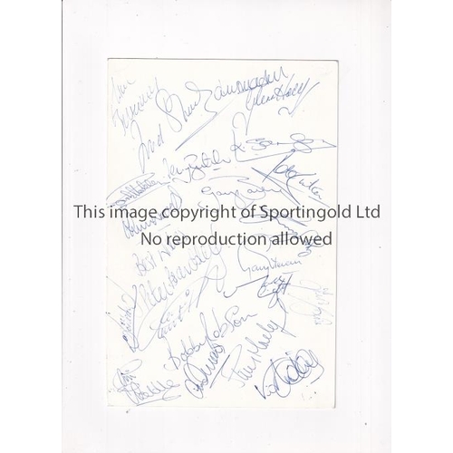 666 - 1986 WORLD CUP / ENGLAND AUTOGRAPHS      Colour team group card signed on the front by Ray Wilkins a... 