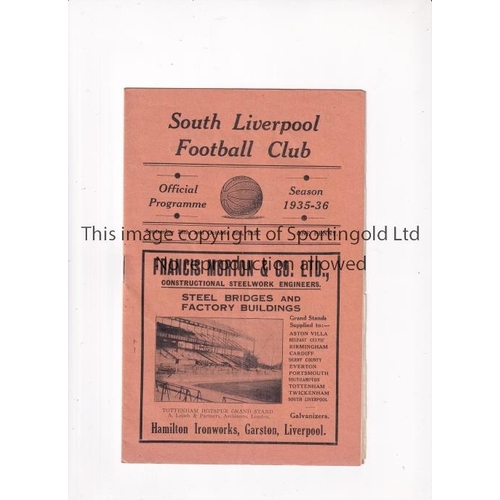 682 - SOUTH LIVERPOOL      Joint issue home programme for Lancashire Combination matches v Great Harwood 2... 