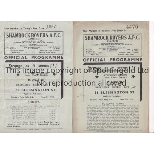 70 - SHAMROCK ROVERS      Two home programmes for the 1946/7 season v Drumcondra 8/8/1946 and Waterford 1... 