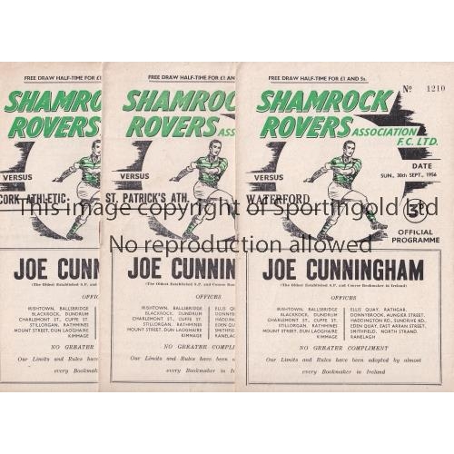 73 - SHAMROCK ROVERS      Five home programmes for the 1956/7 season v Waterford 30/9/1956, St. Patricks ... 