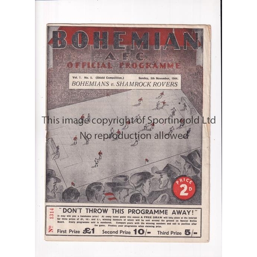 80 - BOHEMIANS V SHAMROCK ROVERS 1944      Programme for the match at Bohemians 5/11/1944 Shield, staple ... 