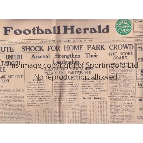 PLYMOUTH ARGYLE Four newspapers covering Plymouth home games v 1936/7