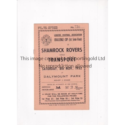 87 - LEINSTER F.A. CUP SEMI-FINAL 1944     Programme for Shamrock Rovers v Drumcondra 25/11/1944 at Dalym... 