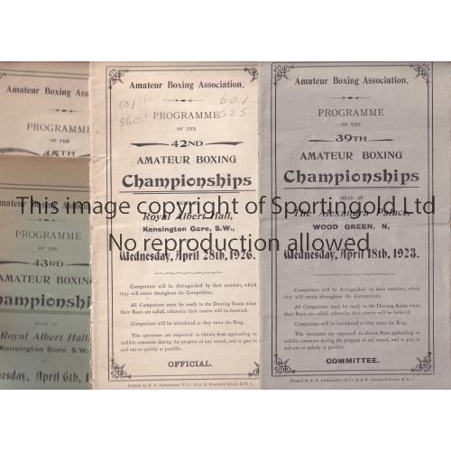 1168 - AMATEUR BOXING   Six programmes for the Amateur Boxing Championships , 1923 at Alexandra Palace, 192... 