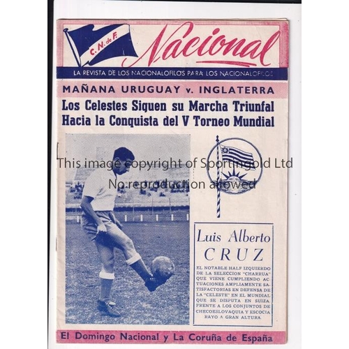 1169 - WORLD CUP 1954  Uruguayan Football magazine 