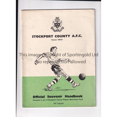 36 - STOCKPORT COUNTY Handbook for season 1950/1. Generally good