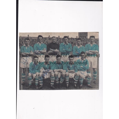 37 - MANCHESTER CITY AUTOGRAPHS 1954/5      Colourized magazine team group signed by all 11 players.    G... 