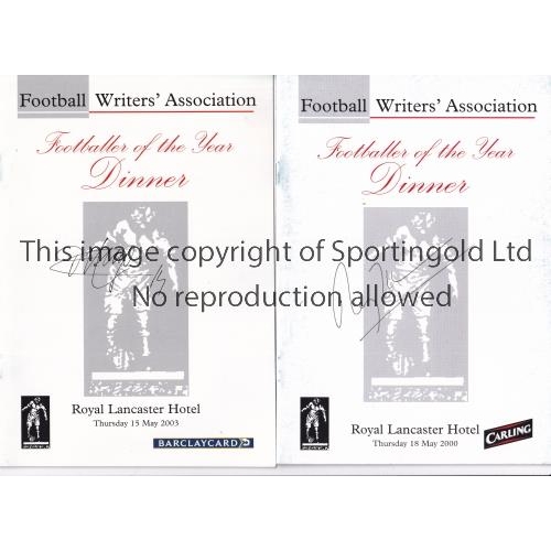 411 - THIERRY HENRY / ROY KEANE / AUTOGRAPHS         Two individually signed Football Writers' Association... 