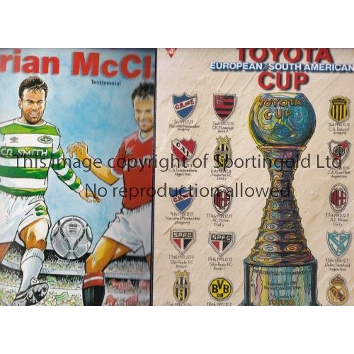 417 - MANCHESTER UNITED      Twelve programmes including aways v Palmeiras 1999 in Tokyo, Nuremburg 65/6 a... 