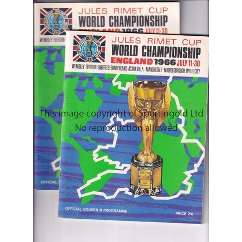 432 - 1966 WORLD CUP         Two official Tournament programmes, one in very good condition, the other wit... 