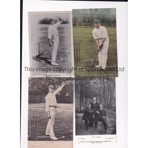 484 - YORKSHIRE CRICKET   Four postcards showing Yorkshire players comprising a colour postcard of G.H.Hir... 