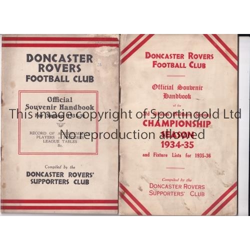 57 - DONCASTER ROVERS      Official Souvenir Handbook for season 1933-34, slightly marked on the cover an... 