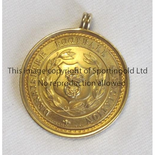 DERBYSHIRE SENIOR CUP 1937-38 Hall-marked gold medal for Derbyshire FA ...