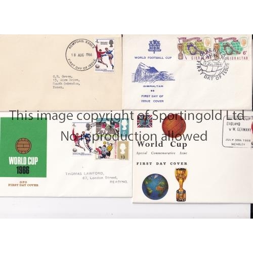 8 - WORLD CUP 1966      Five First Day Covers and an envelope with a First Day of Issue stamp 18/8/1966 ... 