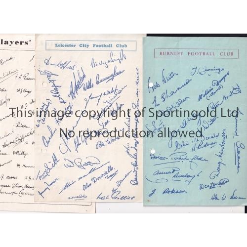 823 - FOOTBALL PRE-PRINTED AUTOGRAPHS 1950'S          A number of official club pre-printed autograph shee... 