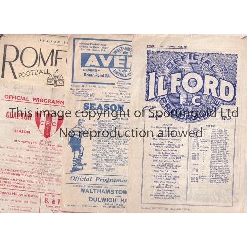 925 - NON- LEAGUE FOOTBALL PROGRAMMES 1940'S    Four 1940's Non- League programmes, Ilford v Wycombe 14/2/... 