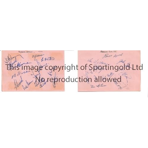 1588 - PLYMOUTH ARGYLE / NORWICH CITY / AUTOGRAPHS     An album sheet from the early 1950's including 13 X ... 