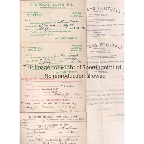 1935 - TED HOLTON / AMATEUR FOOTBALLER        London Films F.C. , two letters believed to have been address... 