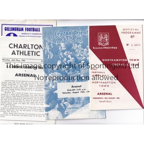 6 - ARSENAL     Four away programmes v Northampton Town 25/8/1965, Northampton's first top flight match,... 