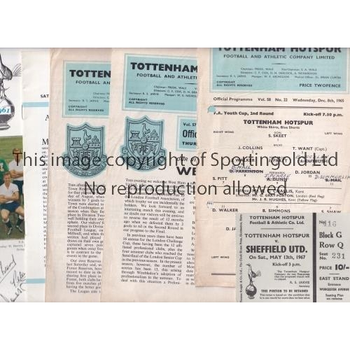 8 - TOTTENHAM HOTSPUR     A small miscellany including 5 home programmes v West Bromwich Albion 60/1, sc... 