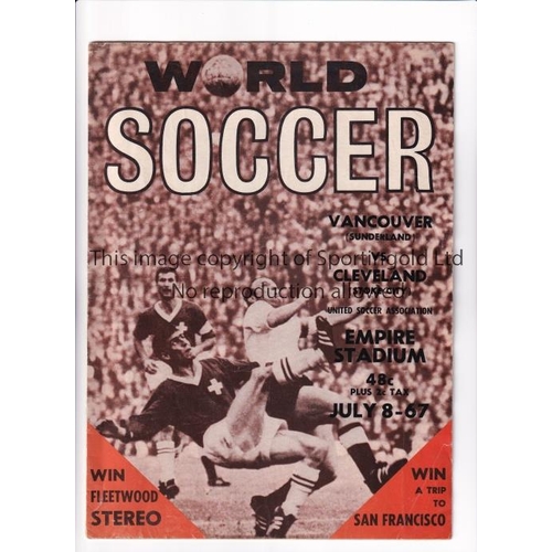 26 - SUNDERLAND V STOKE CITY 1967 IN CANADA      Programme for Vancouver (Sunderland) v Cleveland (Stoke ... 