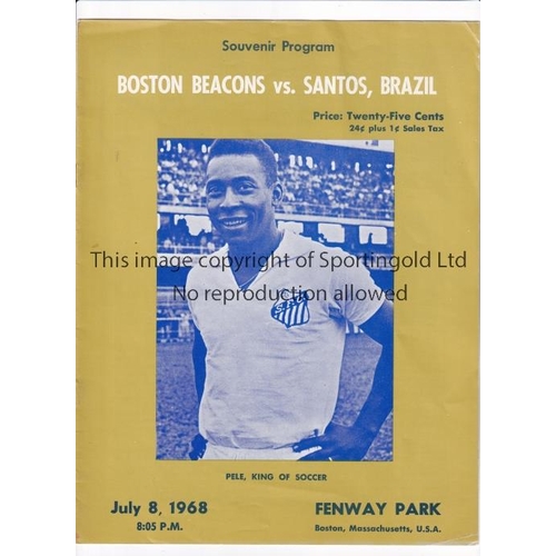 35 - PELE / BOSTON BEACONS V SANTOS 1968       Programme for the match in the Redsox Stadium, Boston 8/7/... 