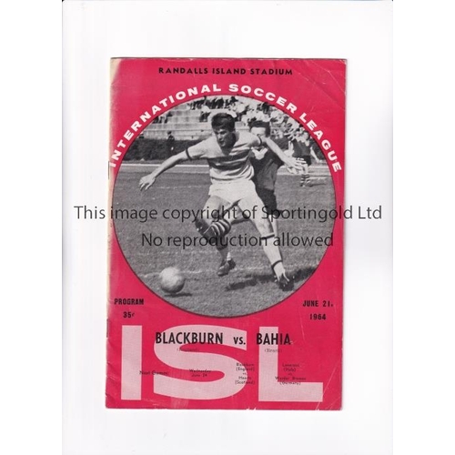 40 - BLACKBURN ROVERS V BAHIA 1964 IN USA      Programme for the match at the Randalls Island Stadium, Ne... 