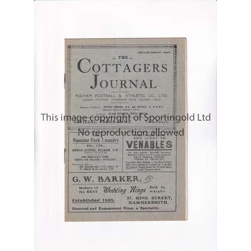 415 - FULHAM V CLAPTON ORIENT 1925     Programme for the League match at Fulham 18/4/1925, very slight ver... 