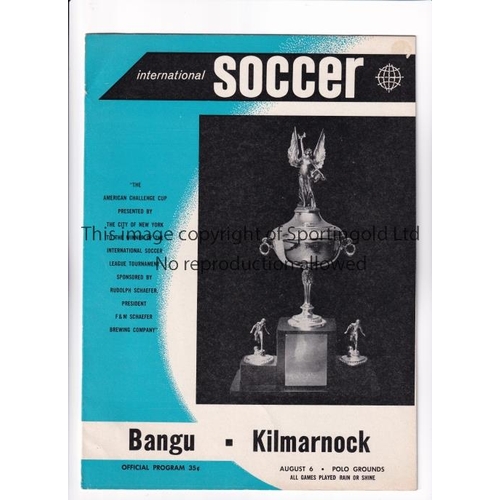 43 - KILMARNOCK V BANGU 1961 IN USA       Programme for the match at the Polo Grounds, New York 6/8/1961.... 