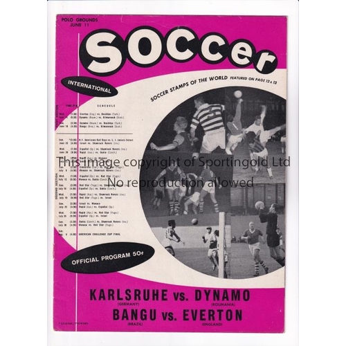 44 - EVERTON V BANGU 1961 IN USA       Programme for the match at the Polo Grounds, New York 11/6/1961.  ... 