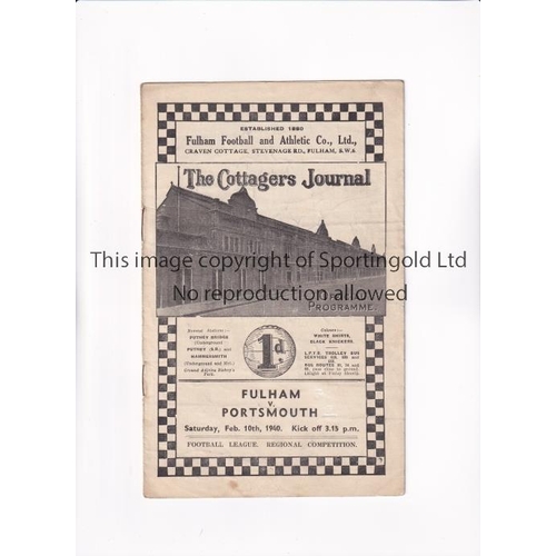 443 - FULHAM V PORTSMOUTH 1940       Programme for the FL South Regional Competition match at Fulham 10/2/... 