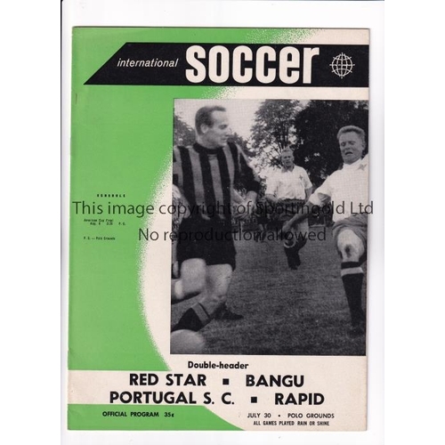 46 - RED STAR BELGRADE V BANGU & SPORTING LISBON V RAPID VIENNA 1961 IN USA      Joint issue programme fo... 