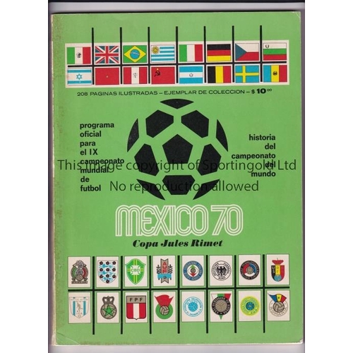 47 - 1970 WORLD CUP MEXICO      Official Tournament programme, Green cover, 144 pages.     Generally good