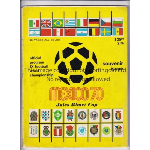 48 - 1970 WORLD CUP MEXICO      Official Tournament programme, Yellow cover, 132 pages.     Generally goo... 