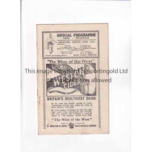 517 - HEREFORD UNITED V BARRY TOWN 1947     Programme for the Southern League match at Hereford 26/5/1947,... 