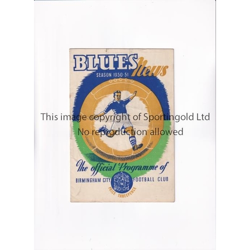 574 - BIRMINGHAM CITY V MANCHESTER UNITED 1951 FA CUP       Programme for the tie at St Andrews on 24/2/51... 