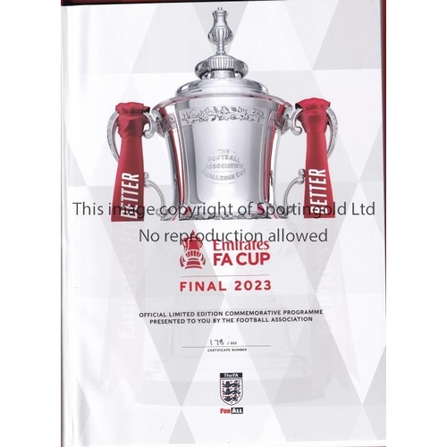 607 - FA CUP FINAL 2023 / MANCHESTER UNITED V MANCHESTER CITY      Limited edition Royal Box Programme num... 