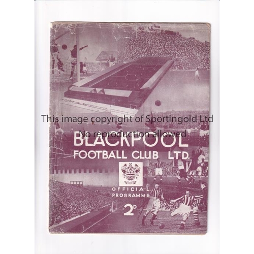 61 - BLACKPOOL V PRESTON NORTH END 1938      Programme for the League match at Blackpool 2/4/1938,  repai... 