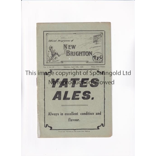 73 - NEW BRIGHTON V ACCRINGTON STANLEY 1926         Programme for the League match at New Brighton 10/4/1... 