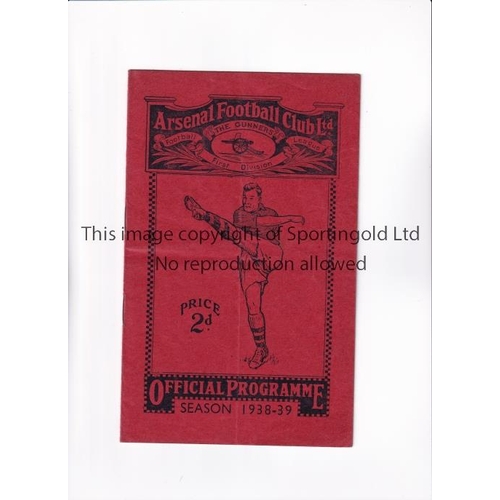 83 - ARSENAL V TOTTENHAM HOTSPUR 1939      Programme for the London Combination match at Arsenal 22/4/193... 