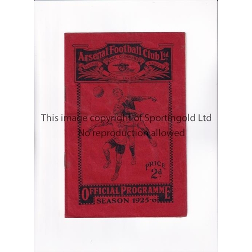 85 - ARSENAL      Programme for the home League match v Birmingham 1/5/1926, slightly creased.        Gen... 