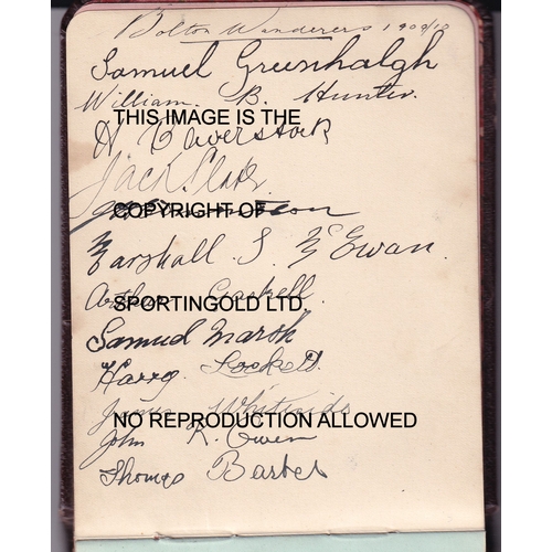 368 - FOOTBALL AUTOGRAPH BOOK 1909-10 INCLUDING MANCHESTER UNITED       An album in which Speirs collected... 