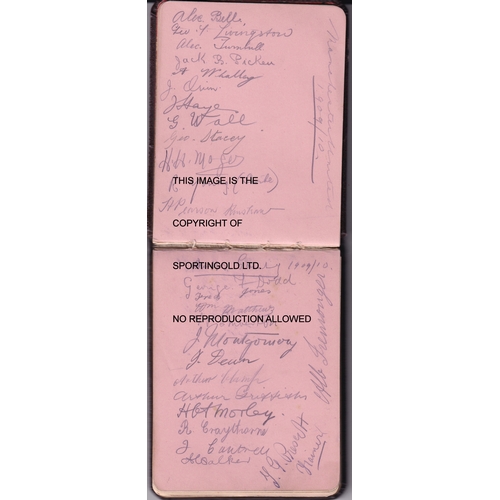 368 - FOOTBALL AUTOGRAPH BOOK 1909-10 INCLUDING MANCHESTER UNITED       An album in which Speirs collected... 