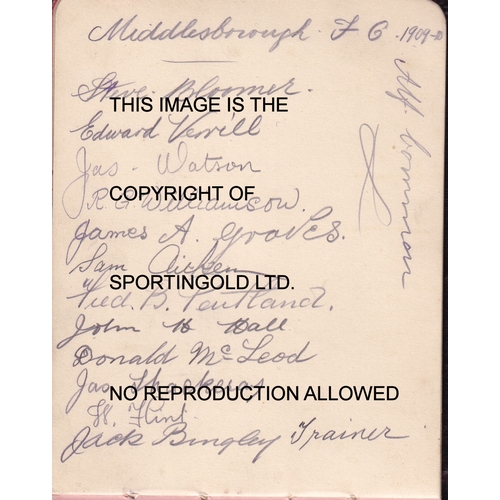 368 - FOOTBALL AUTOGRAPH BOOK 1909-10 INCLUDING MANCHESTER UNITED       An album in which Speirs collected... 