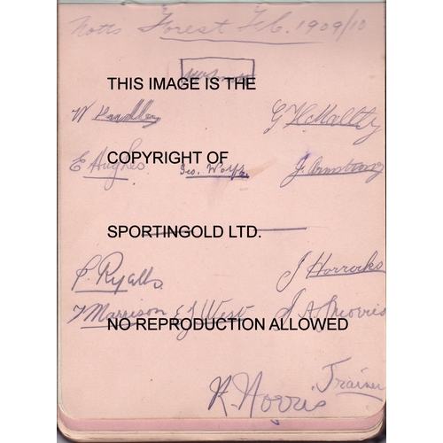 368 - FOOTBALL AUTOGRAPH BOOK 1909-10 INCLUDING MANCHESTER UNITED       An album in which Speirs collected... 