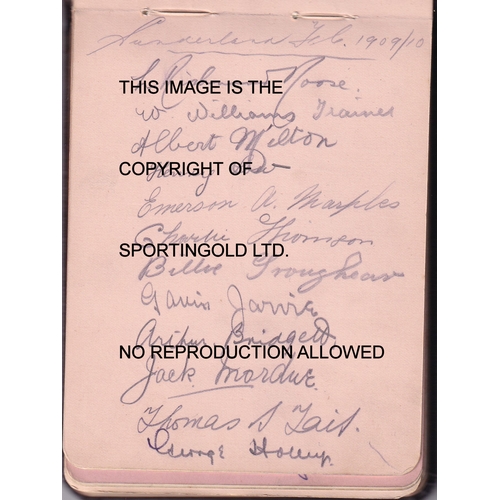 368 - FOOTBALL AUTOGRAPH BOOK 1909-10 INCLUDING MANCHESTER UNITED       An album in which Speirs collected... 